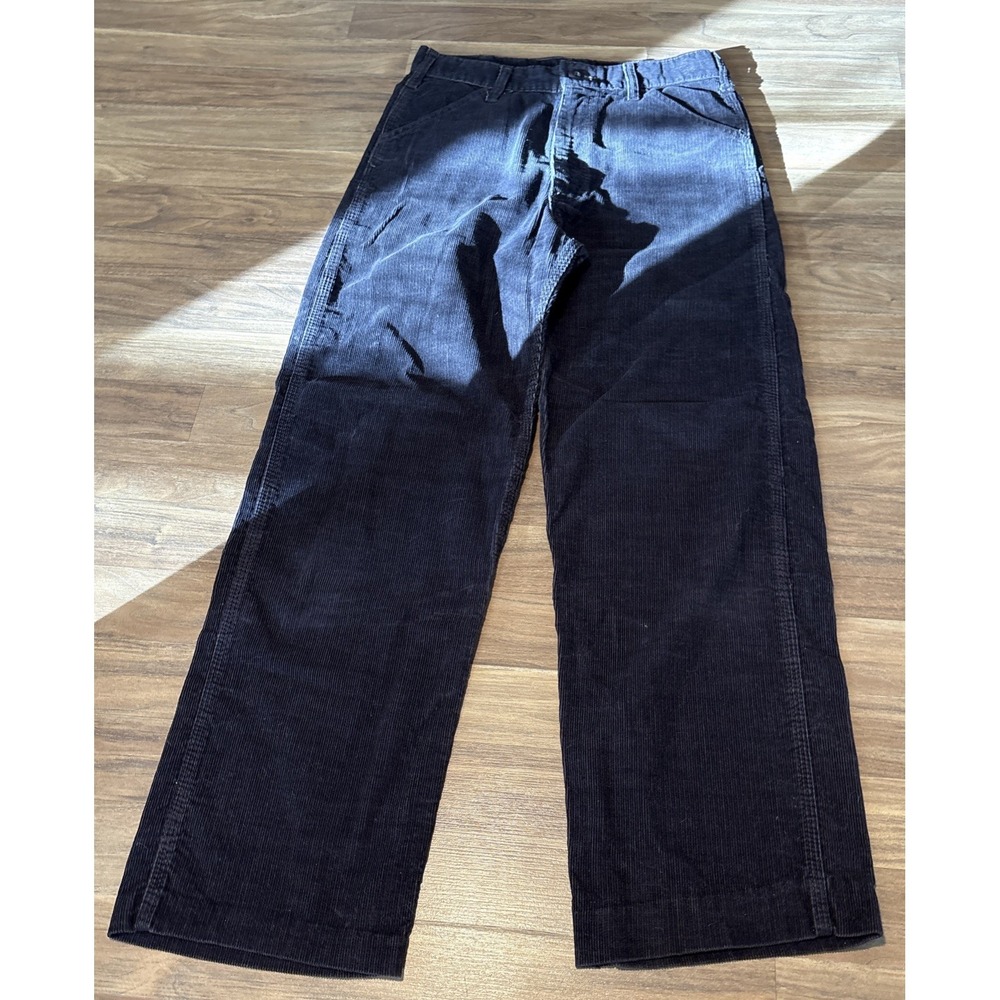 Vintage Lee Corduroy Pants Mens Straight Leg Dark Navy Made in USA su13 886
